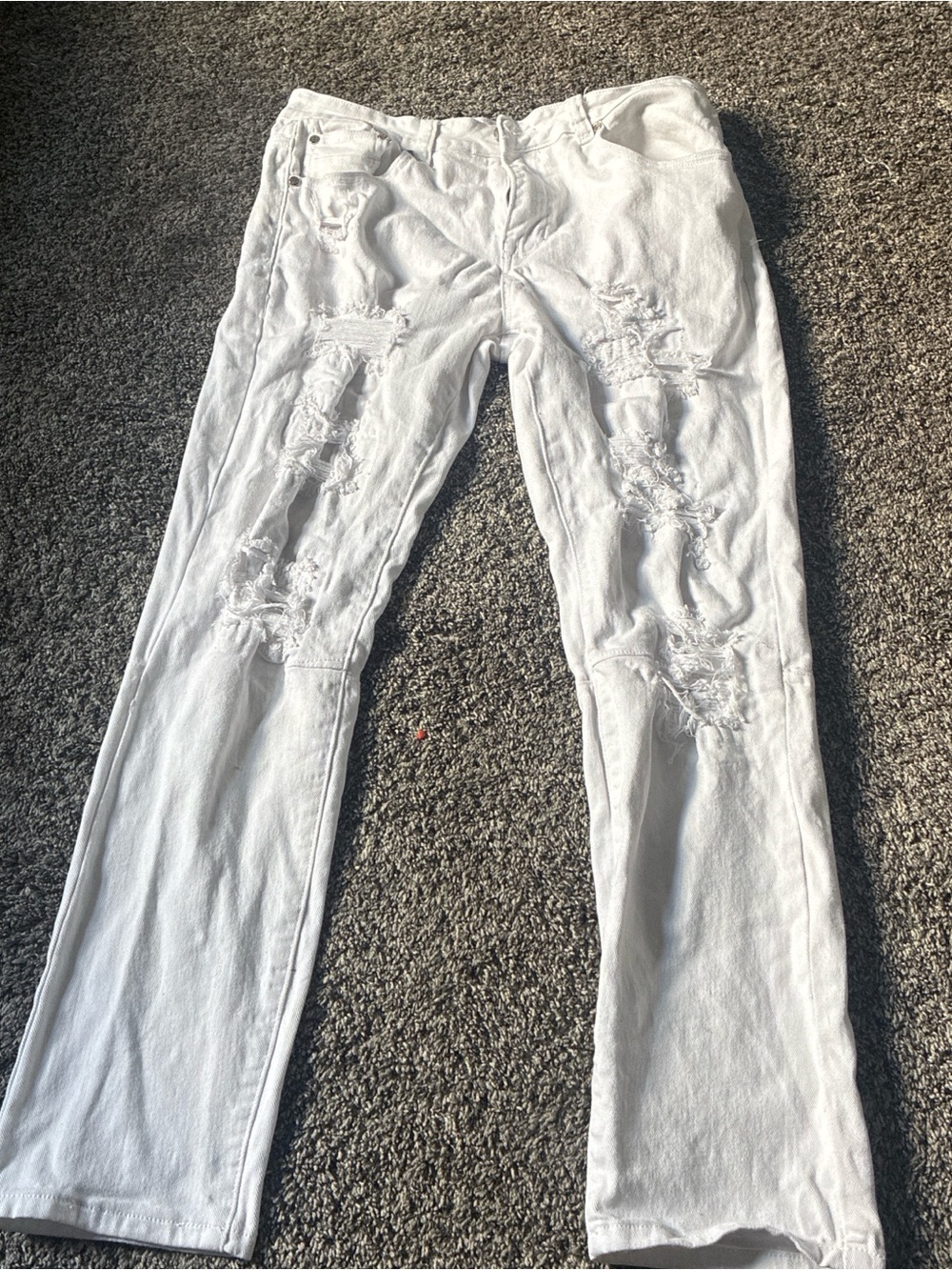 White Distressed Skinny Jeans- Blind Trust Jeans